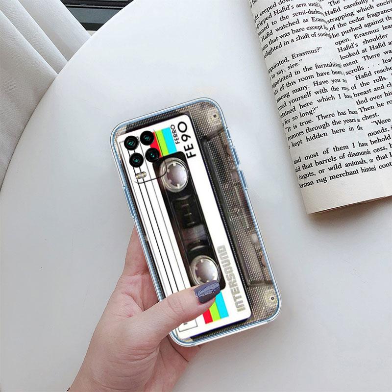 Vintage Boombox Tape Transparent Phone Case for Motorola Moto G7 G8 G9 G84 G85 G73 G24 G15 Z2 Play Power Plus