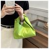 Minimalist Faux Leather Crescent Bag for Women Fashionable Handheld Shoulder Purse Trendy Daily Clutch CLE