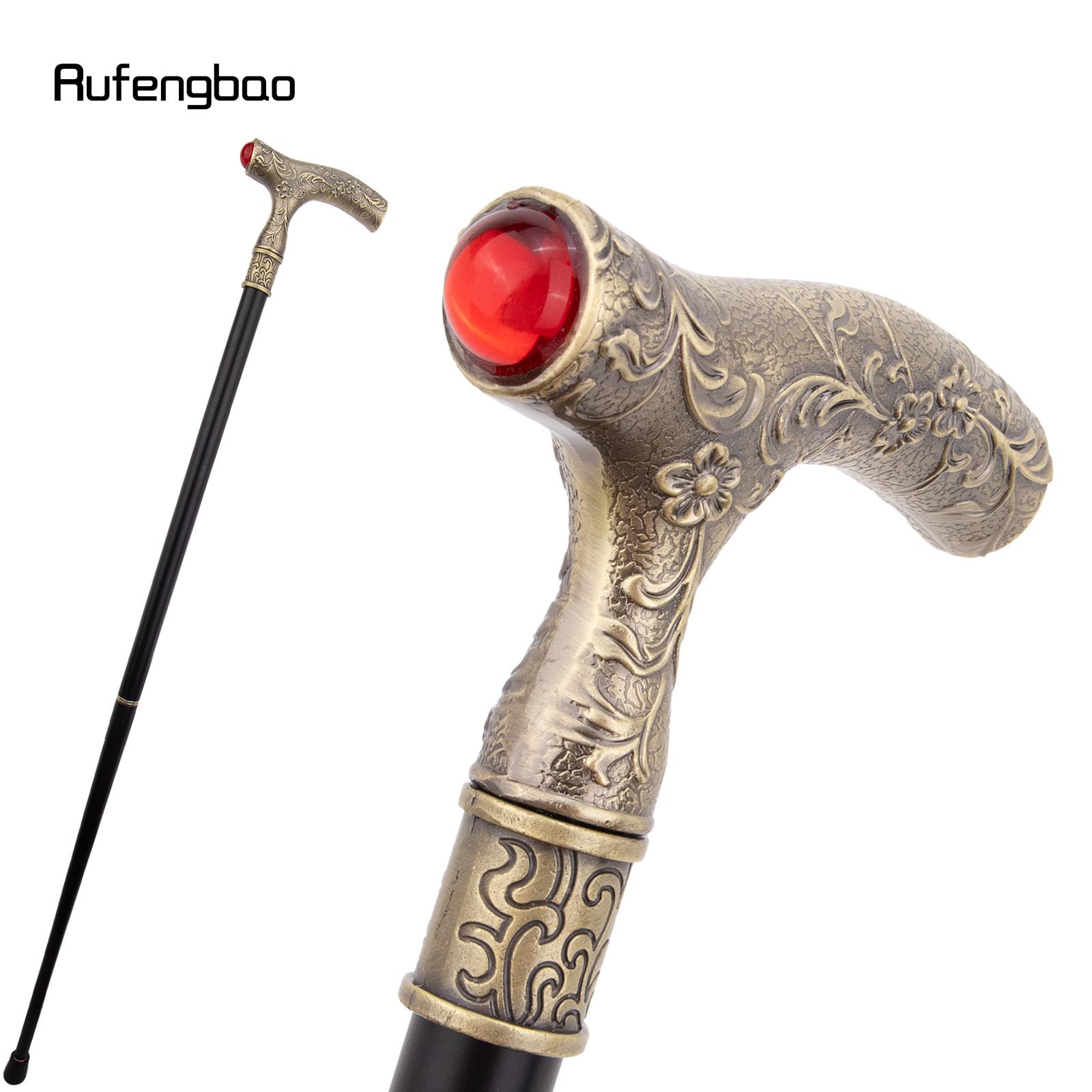 

Красный бриллиант, медный цветок, шар, модная трость, декоративная трость, косплей, винтажная вечеринка, модная трость для ходьбы, посох, 92 см