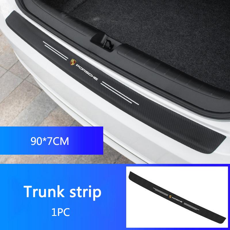 

Carbon Fiber Car Door Sill Threshold Trunk Bumper Stickers Protector Strip For Porsche Cayenne Panamera Macan 911 718 Cayman 918