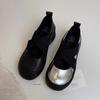 Cowhide version~ silent platform sports style loafers women's 2025 new cross-elastic Mary Jane shoes single shoes