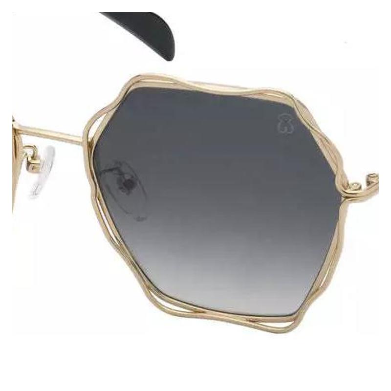 TOUS Brand Logo Metal Irregular Sunglasses Women's Gold STO445570300