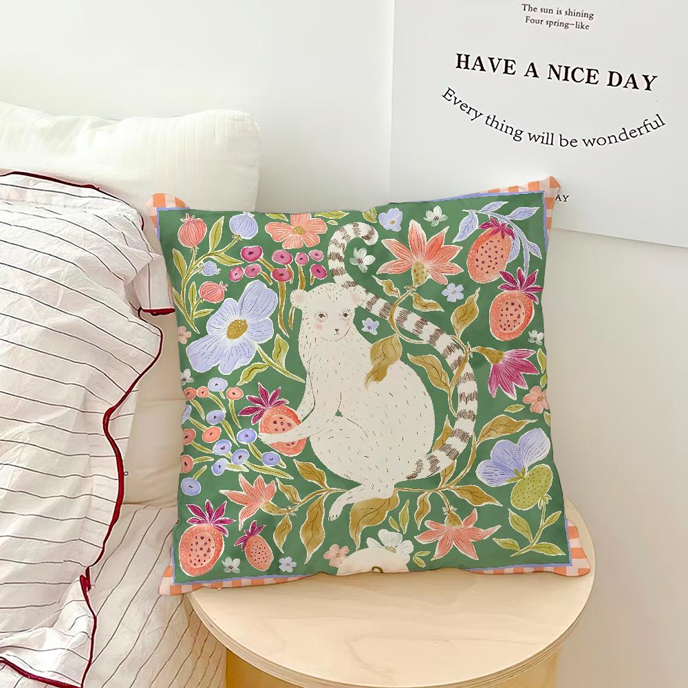 Fashion Monkey Tiger Lion C-Christine De C-Carvalho Soft Pillow Case for Sofa Living Room Home Office Decor Protective Covers