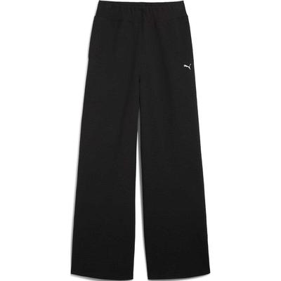 Studio High-Waist Hose Logo-Print Elastischer Bund Locker Weites Bein Freizeithose Damenunterteile Schwarz 525758-01