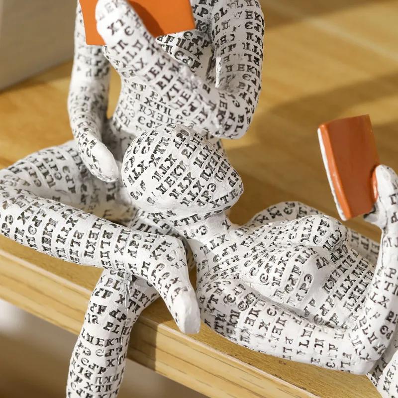 Nordic Modern Reading Woman Statue Modern And Simple Living Room Decorative Ornaments  Resin Crafts, Tabletop Sculpture