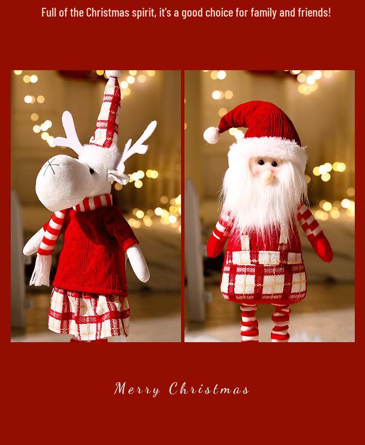 Christmas Cartoon Plush Doll Ornament: Santa, Snowman, Reindeer for Tree Decoration