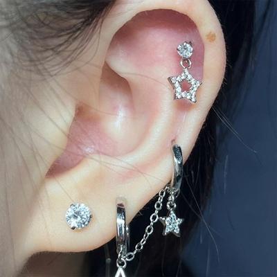 Stern baumelnde Ohrringe Ohrstecker Stilvolle Anhängerohrringe Legierungstextur Ohrschmuck Geeignet als Geschenk Modeliebhaber