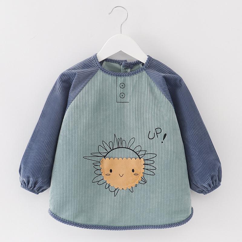 Waterproof Baby Long Sleeve Bib Apron Anti-dirty Toddler Eating Reverse Wear Smock Kids Feeding Coverall for Boys Girls Autumn Winter