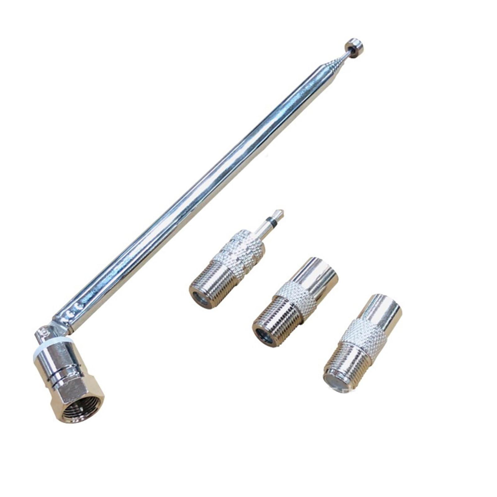 

FM-радио антенна F Тип Мужская телескопическая антенна с 3 адаптерами One Size серебряный