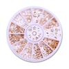 1 Box Rose Gold Rivet Alloy Nail Studs Geometry Star Round 3D Nail Art Decoration In Wheel