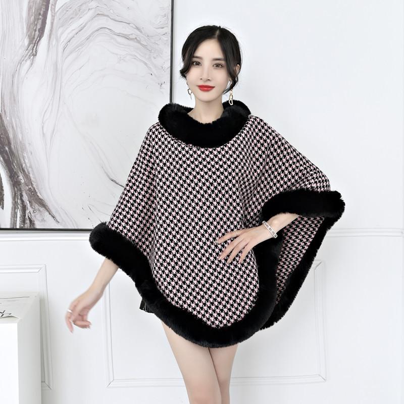 Evropský a korejský králičí kožešinový límec Qiandongge pulovr Cape Shawl 1279 #