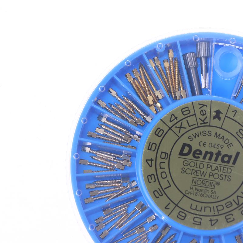 120 Pcs/Box Dental Endodontic Conical Screw Post Endo Root Canal Pins Pure Titanium Gold Plated Stainless Steel Material