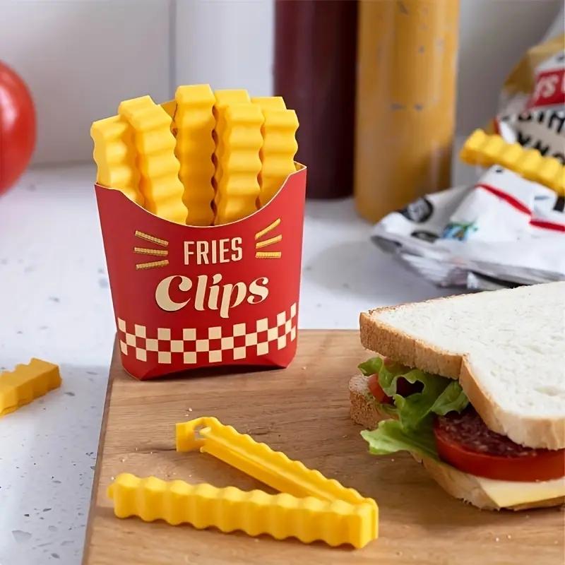 12-teiliger Verschließclip für Verpackungsbeutel, feuchtigkeitsbeständiger Kunststoff-Chip-Verschließclip, Verschließclip für Pommes Frites, Snackbeutel-Clip, Brotbeutel-Clip, Lebensmittelbeutel-Clip, Verschließclip