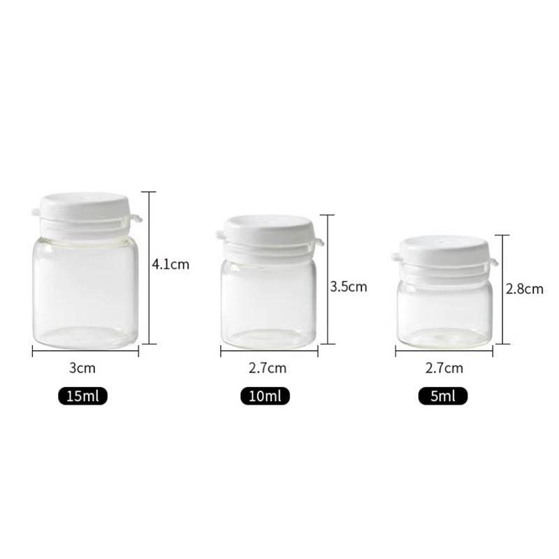 3/6/10Pcs Cosmetic Jars Travel Glass Containers Clear Buttercream Bottles With Lids & Inner Plug Mini Refillable Boxes