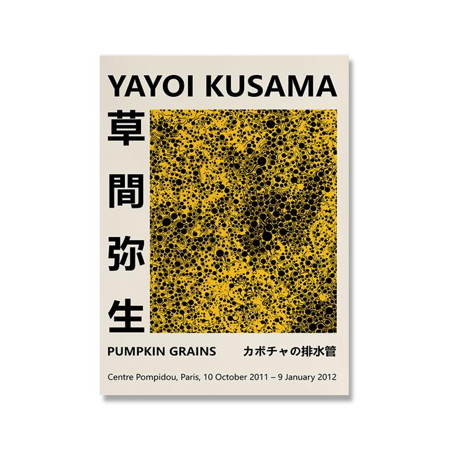 Kusama Yayoi Exhibition Canvas Painting Posters Print Abstract Modern Japanese Wall Art Pictures For Living Room Home Decoration