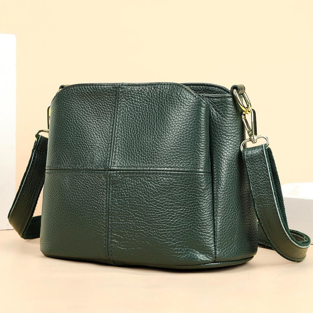 Elegant Genuine Leather Crossbody Handbag for Women - Large Capacity, Versatile Design
