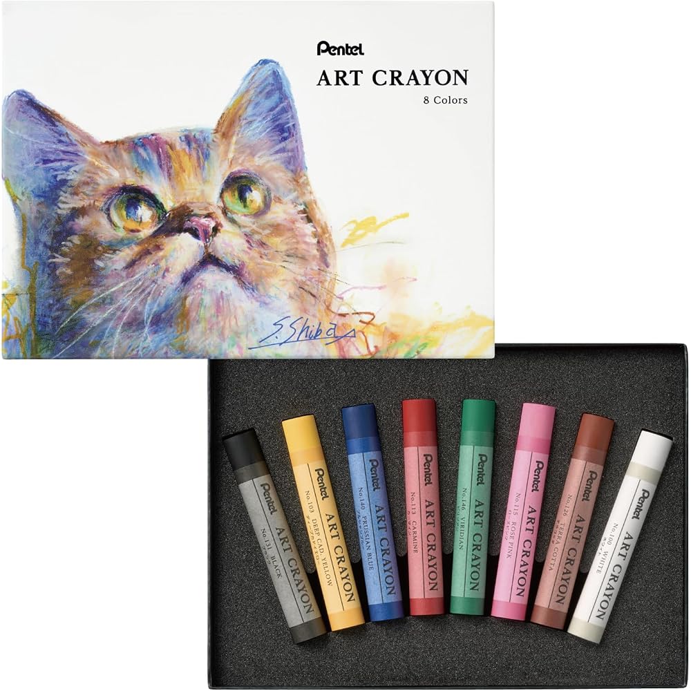 Pentel Crayon Art Crayon 8 Color Set PTAC-8