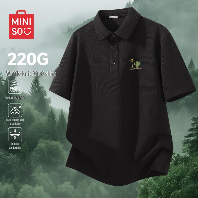 Мужская вафельная рубашка-поло MINISO L