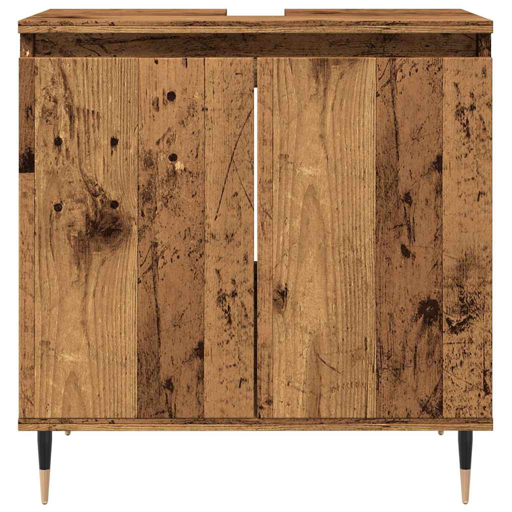 Bathroom Cabinet with Vintage Wood Look 58 x 33 x 60 cm Engineered Wood