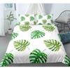 Tropical Botanical Leaves King Queen Duvet Cover Green Palm Leaves Polyester Bedding Set for Kids Teens Adults with Pillowcase