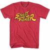 Street Fighter Red Yellow Logo Cherry Heather Adult T-Shirt Unisex T-Shirt
