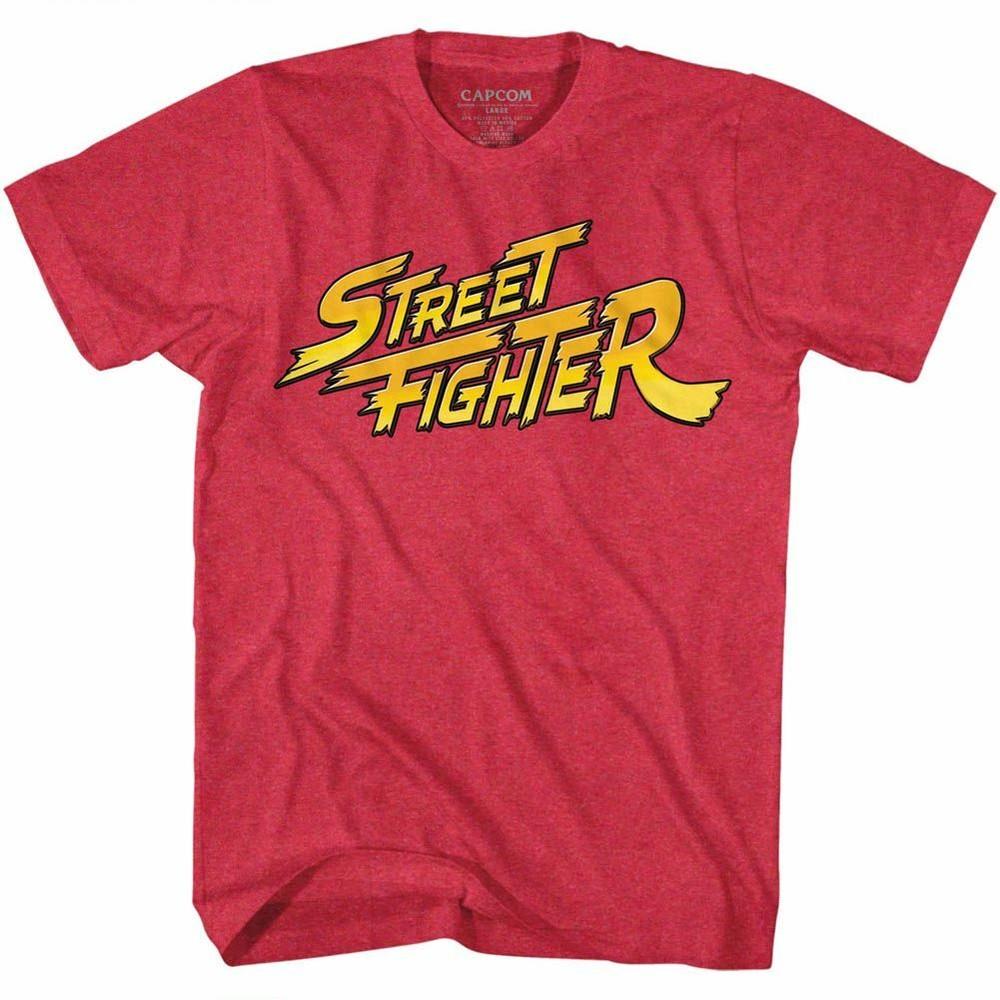 Street Fighter Red Yellow Logo Cherry Heather Adult T-Shirt Unisex T-Shirt XXXXL