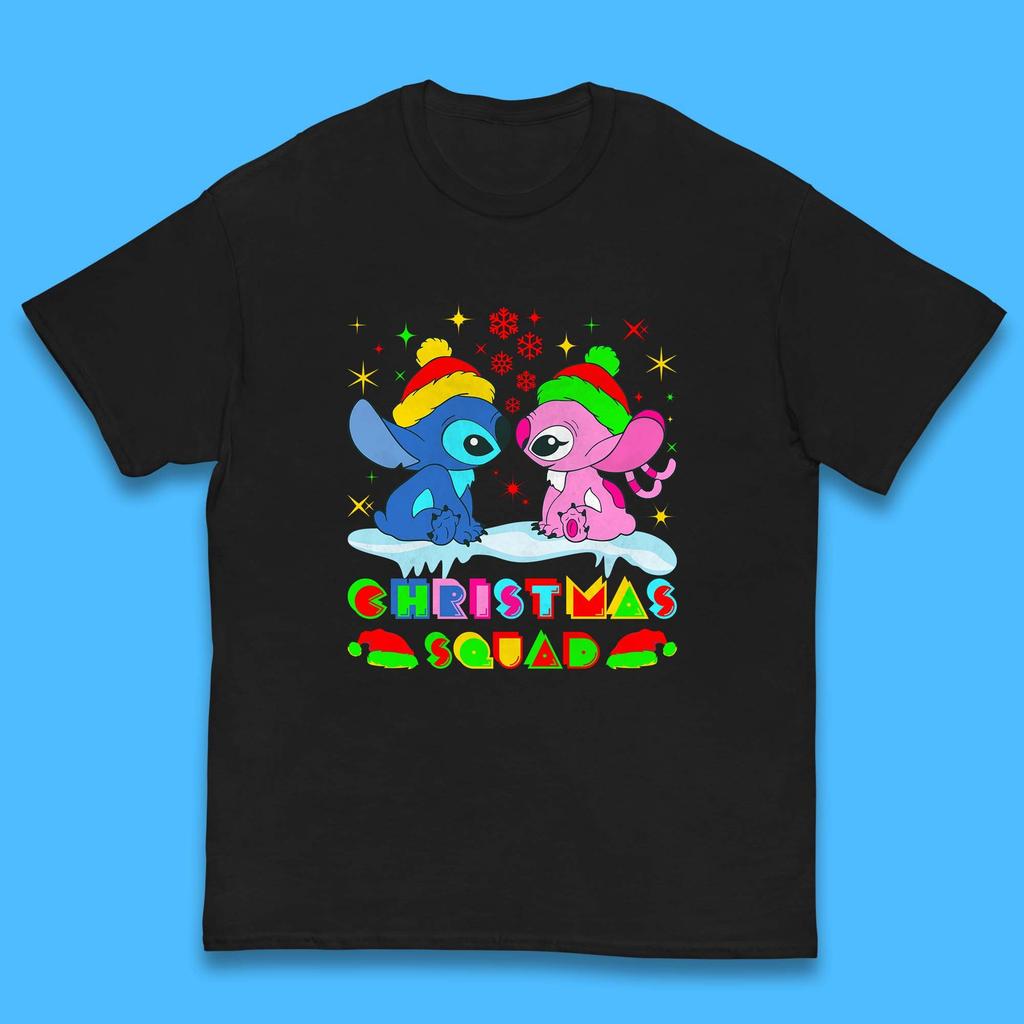 Stitch And Angel Christmas Squad Kids T Shirt Christmas Top