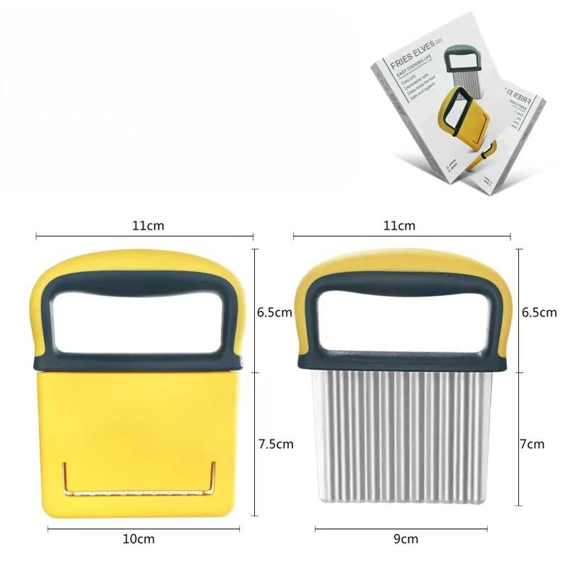 Potato Chip Slicer Stainless Steel Slicer Dough Vegetable Fruit Crinkle Wavy Slicer Knife Potato Cutter Chopper Kitchen Tools