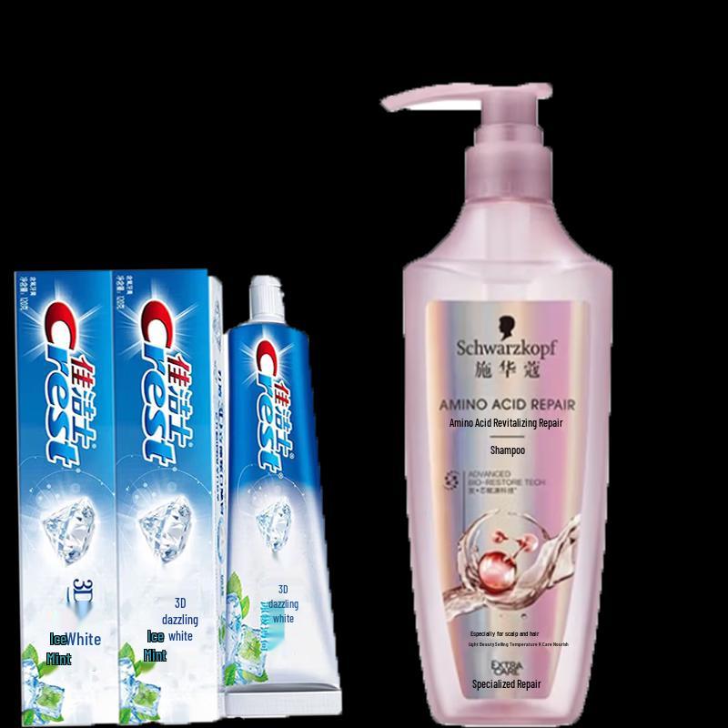 

Crest 3D White Toothpaste & Schwarzkopf Shampoo Bundle