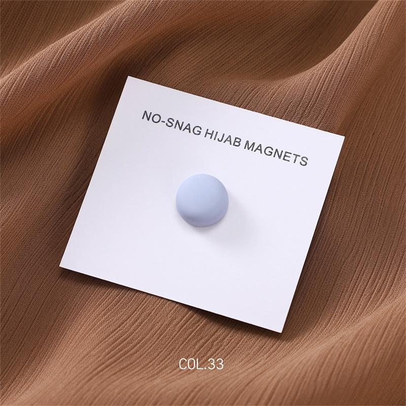 New 54color Matte Silk Scarf Hijab Magnet Brooch Strong Magnetic Buttons Round Shawl Dual-use Collar Clip Cufflinks