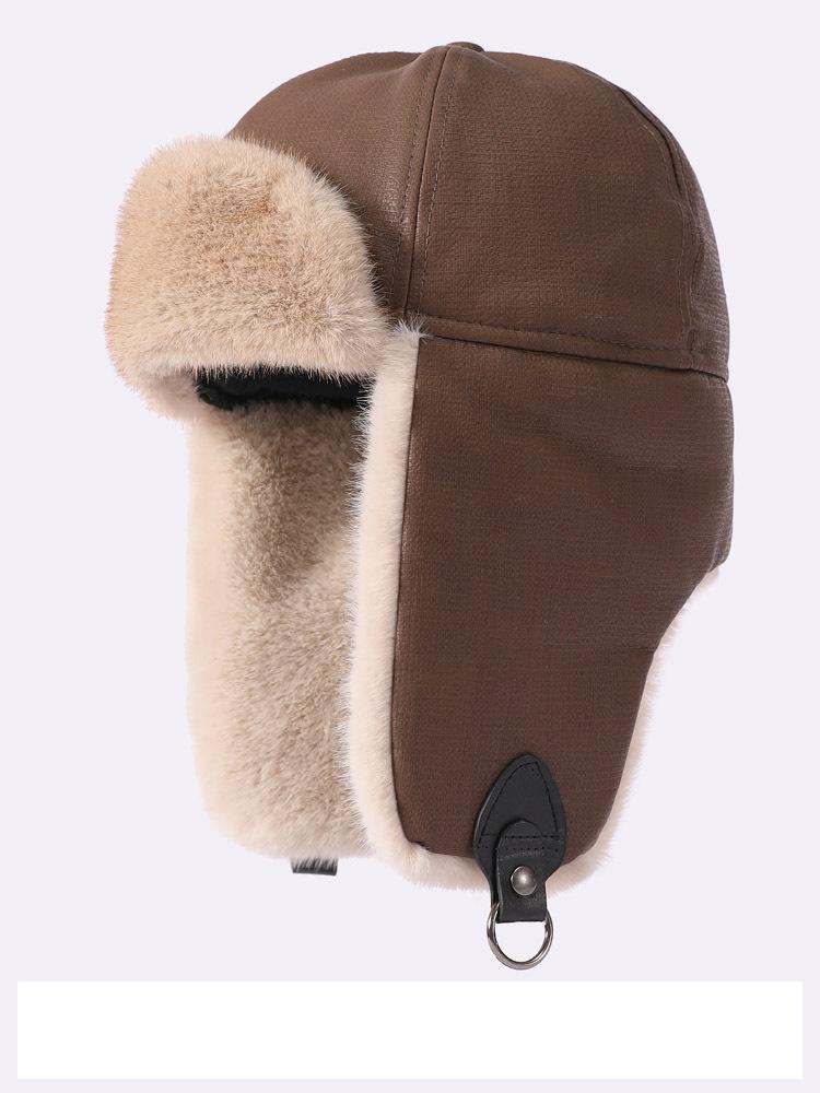 

Велика версія кепки Hairy Lei Feng Жіноча потовщена та потовщена захисна шапка для вух Велосипедна вітрозахисна холодна тепла зимова дорожня шапка One Size кавовий