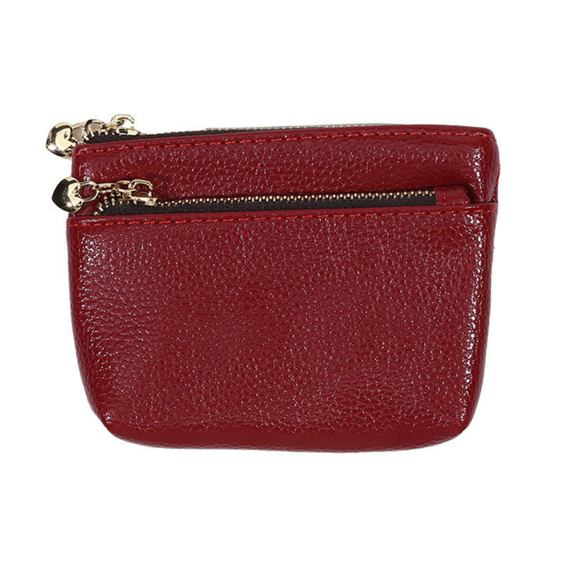 PU Leather Coin Purse Wallet With Card Slots Coin Organizer Change Holder Card Case Leather Zipper Storage Bag