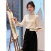 Women's Stacked High Neck Double-Sided Fleece Lace Layering Top for Autumn/Winter