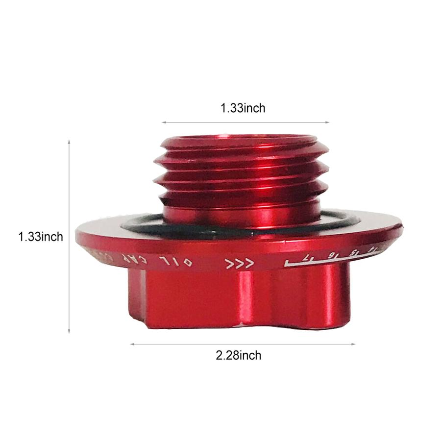 Red Screw-In Middle Finger Oil Filler Tank Cap Valve Cover For Honda Acura