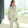 Simulation Silk Pajamas Women's Summer Thin Loungewear Printed Cardigan Casual Loose and Comfortable Two-piece Set