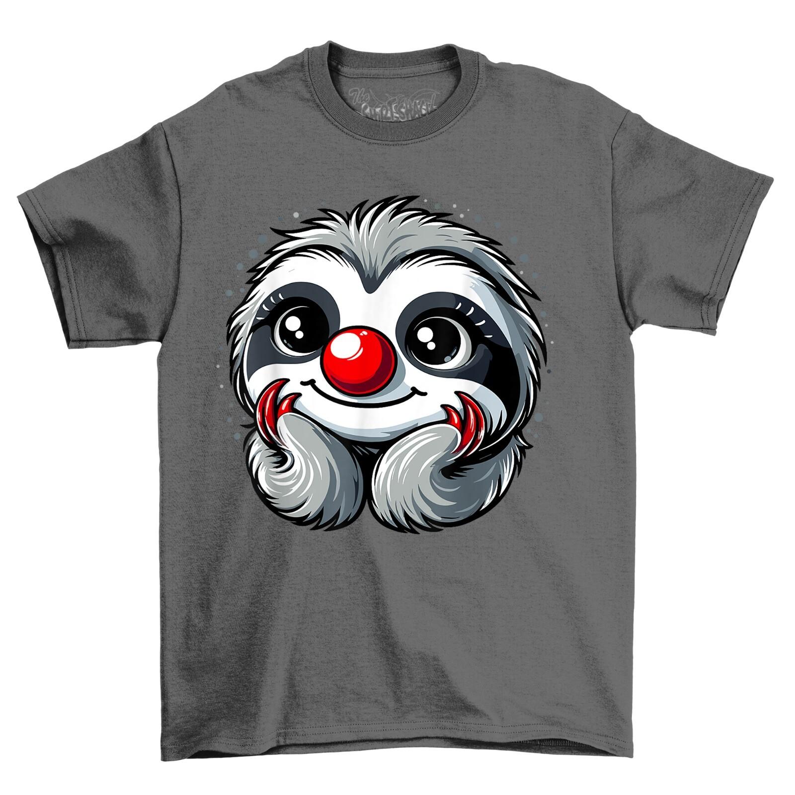 

Happy Sloth Red Nose Novelty Funny T-Shirt Mens Womens Tees Top Adults and Comedy Tee Shirt 2XL