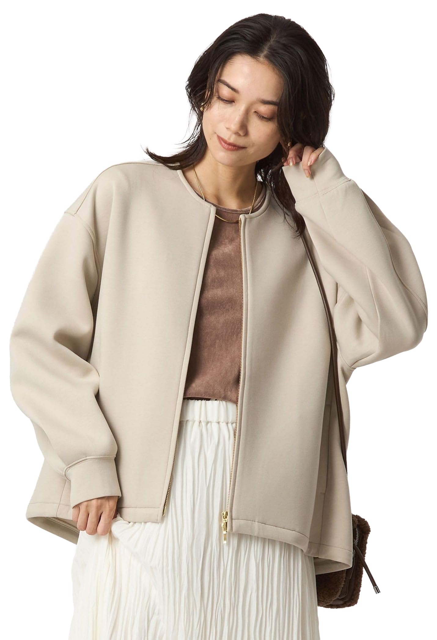 

United Arrows Green Label Relaxing Картонный блузон без воротника 36271000001 2100 НАТУРАЛЬНЫЙ(21) СВОБОДНО