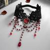 SHIXIN 2026 Nouveau Bracelet de Bras Exquis avec Pendentif Gland en Cristal et Dentelle Noire Bijoux de Mode pour Fête Accessoire Gothique Halloween