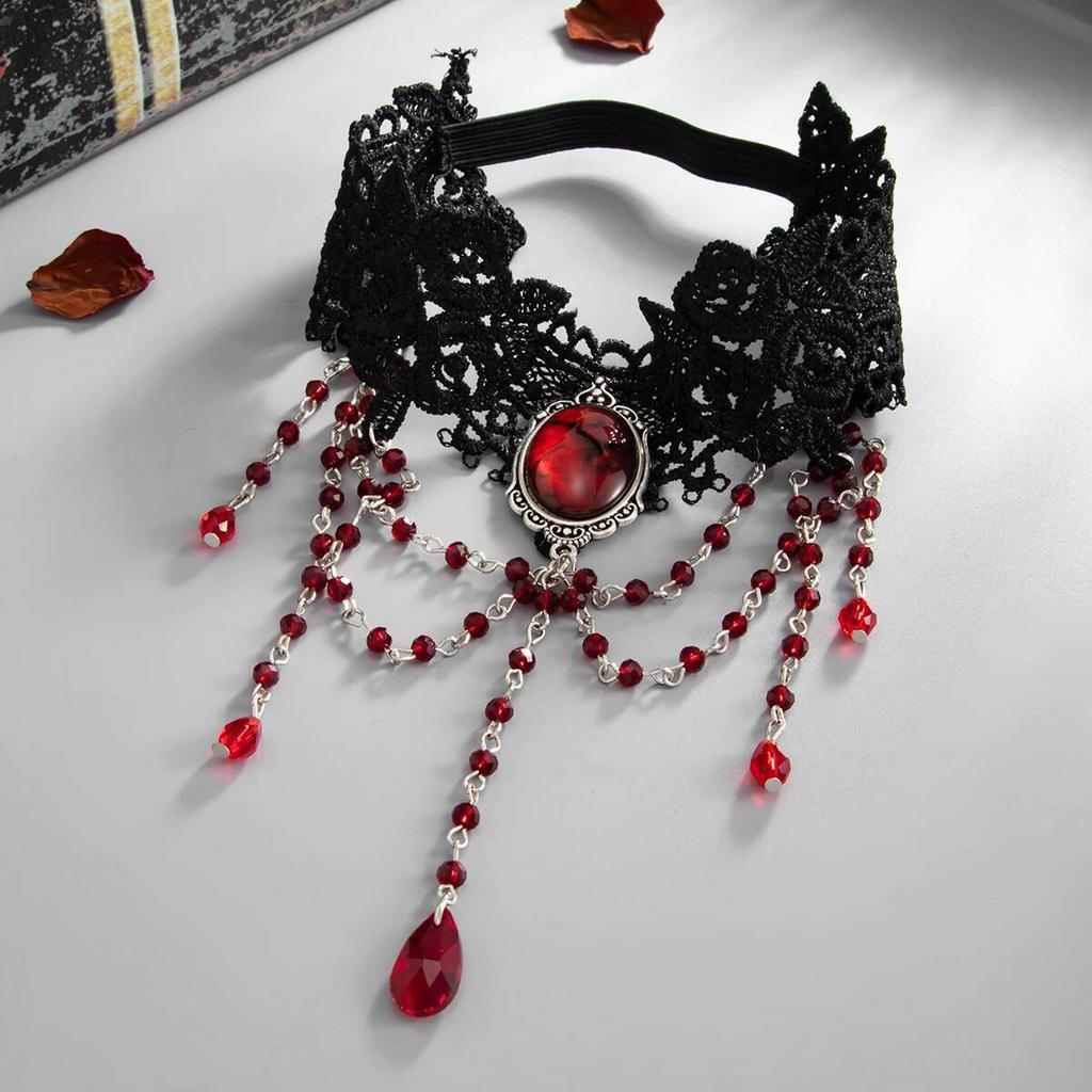 SHIXIN 2026 Nouveau Bracelet de Bras Exquis avec Pendentif Gland en Cristal et Dentelle Noire Bijoux de Mode pour Fête Accessoire Gothique Halloween