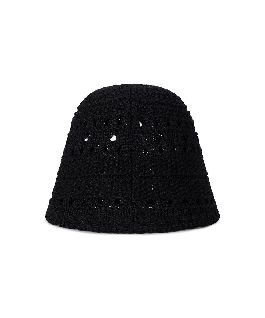 Bajal Va Patch Soft Knit Bucket Hat Black