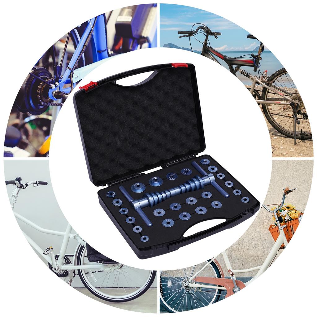 Professional Bike Maintenance Tool Kit, 25PCS Bottom Bracket Bearing Press Set, Workshop Toolset for Enthusiasts & Mechanics