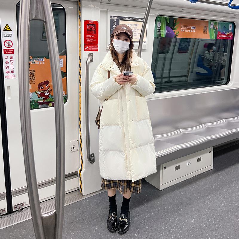

In Winter, The New Korean Version of Loose High-necked Down Cotton-padded Jacket Girls Long Thick Bread and Thick Warm Coat. XL белый