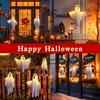 Halloween LED Ghost Light, DIY Hanging Decoration with Adjustable Lamp Arm, Party Decoration, Garden Halloween Props, Outdoor Decoration