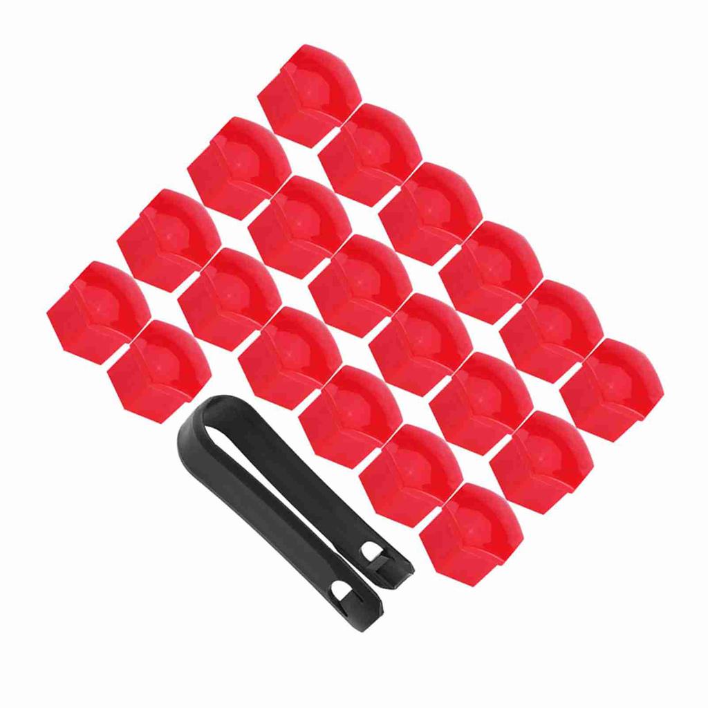 20Pcs Wheel Hub Covers Lug Nut Bolt Screw Cover Tyre Protection Cap Universal Red