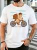 Unisex Short Sleeve T Shirt Caveunisex Bicycle Graphic Tee Cartoon Print Tops Summer Soft Cotton Casual Street Wear For Adult Male