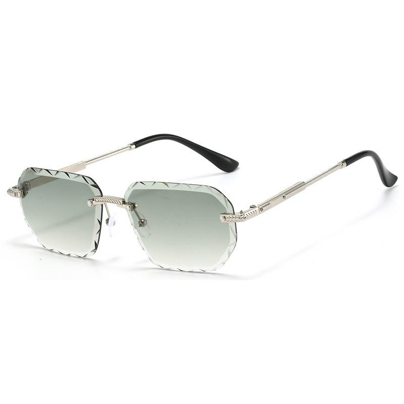 Kwadratowe Okulary Przeciwsłoneczne Bez Oprawek Kobiety Mężczyźni Moda Metalowe Luksusowe Okulary Przeciwsłoneczne Plaża Podróż Okulary Lady Mężczyzna Ochrona UV400