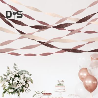 4/8 Rouleaux Serpentins en Papier Crépon 82 pieds de Long Serpentins à Pompons en Papier Or Rose pour Décoration de Mariage, Anniversaire, Saint-Valentin, Anniversaire, Baby Shower