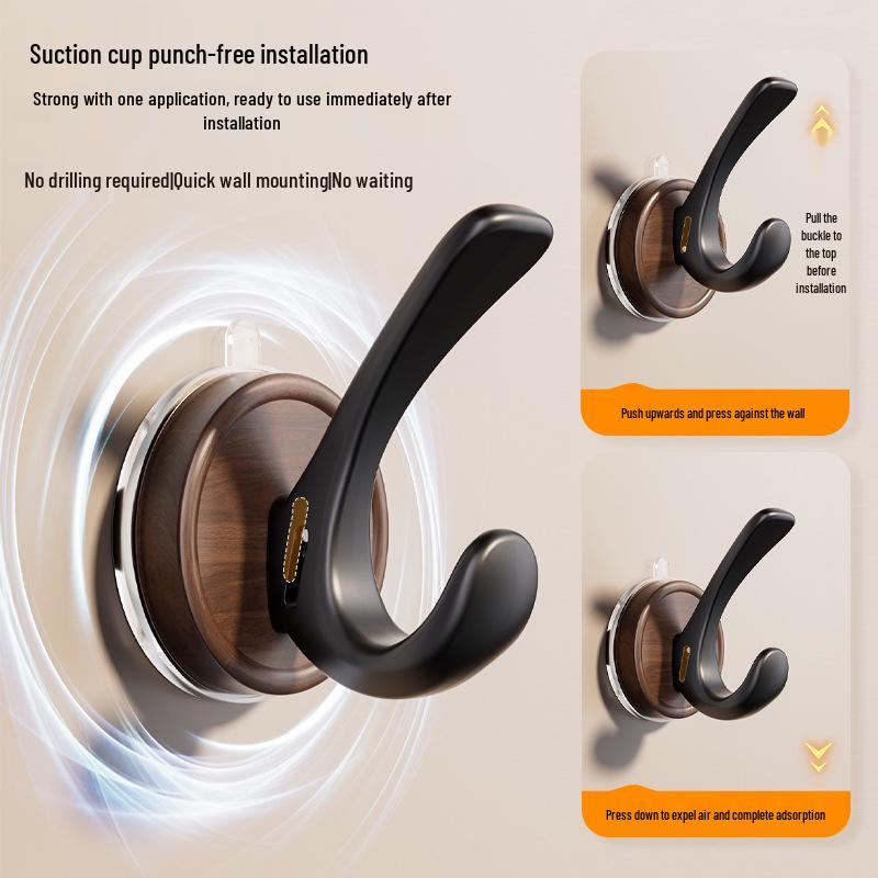No-Drill Wall-Mounted Suction Cup Clothes Hook - Strong Load-Bearing for Bathroom/Toilet Doors