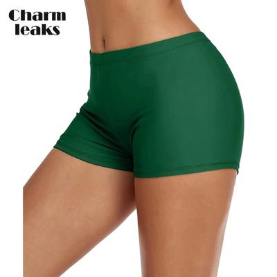 Womens Low Waisted Swim Bottoms Solid Tankini Bikini Bottoms Boxer Shorts