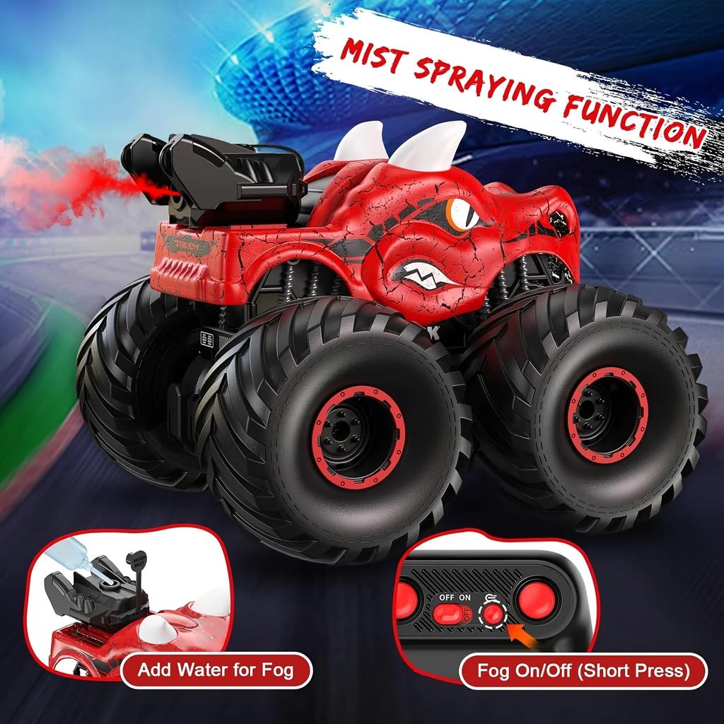 RC Car 2.4G Dinosaur Spray Off-road Stunt Rock Climbing Car Lighting Simulation Remote Control Cars Kids Toy for Boys Gift